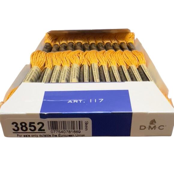 BRAND NEW DMC Floss #3852 V DK STRAW ** 12 Skeins for $10.25 **Dark Yellow Gold - Picture 2 of 7
